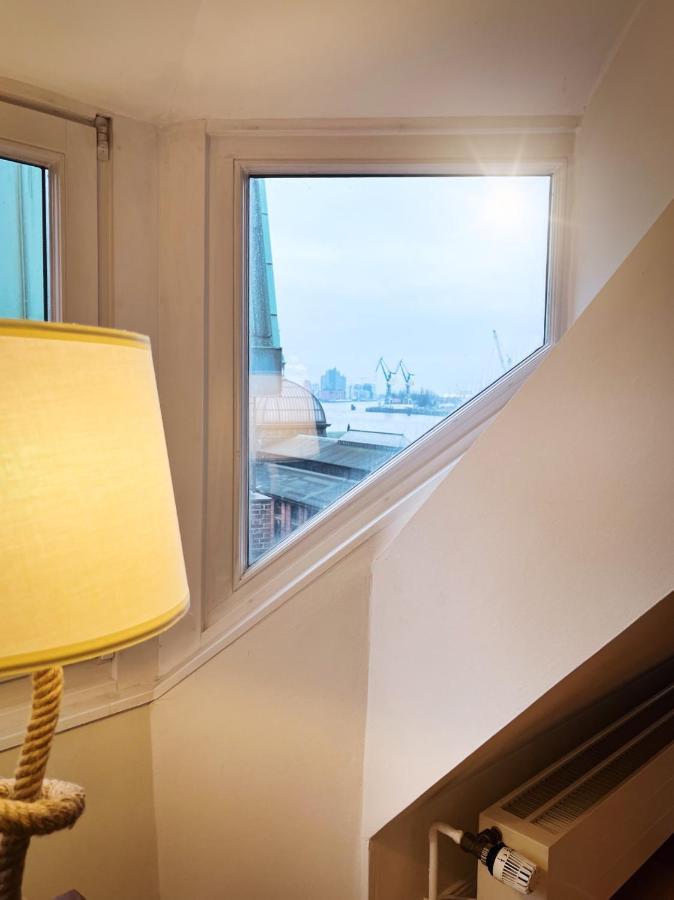 Loft-Panoramablick-Hafen & Elbe! Appartement Hamburg-Harburg Buitenkant foto