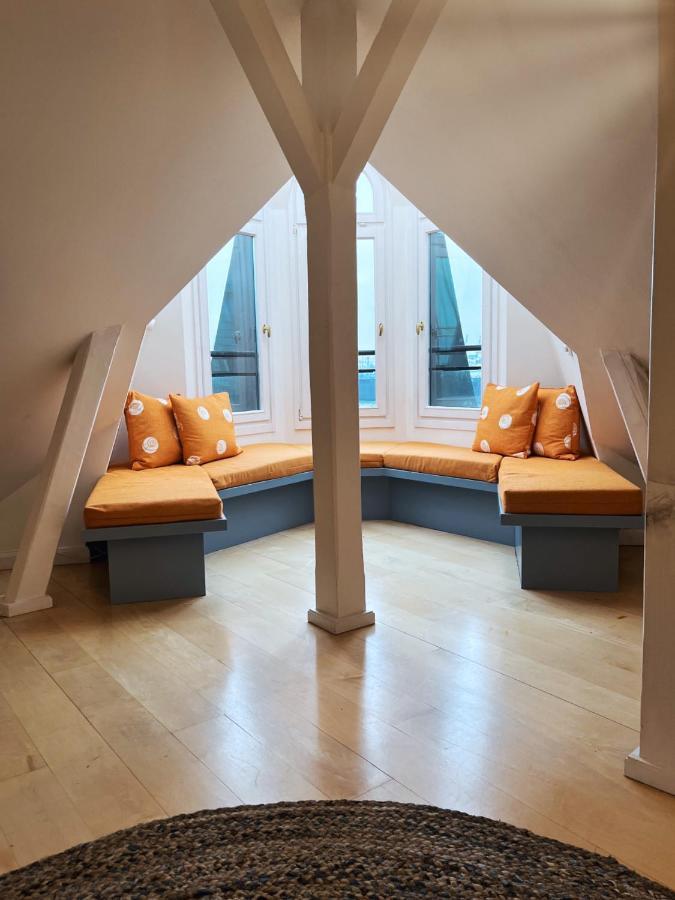Loft-Panoramablick-Hafen & Elbe! Appartement Hamburg-Harburg Buitenkant foto