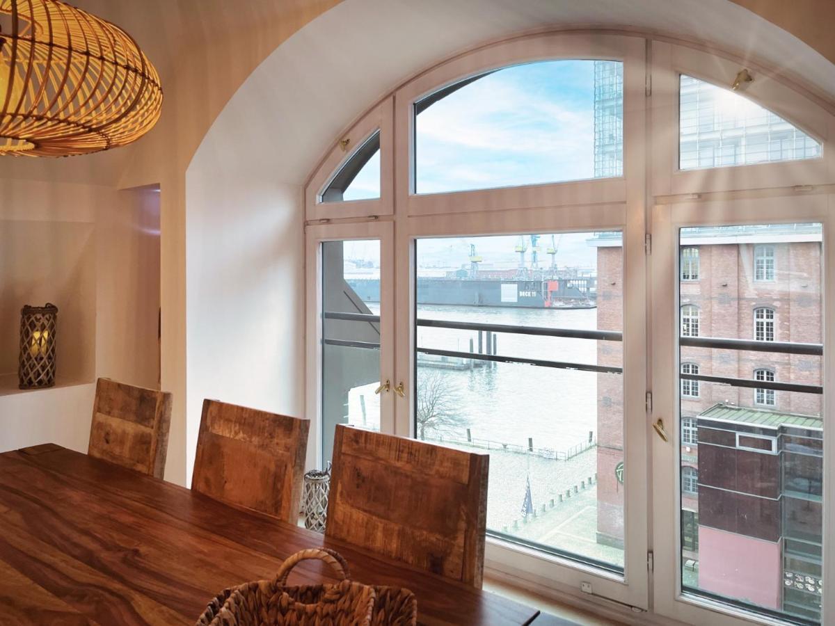 Loft-Panoramablick-Hafen & Elbe! Appartement Hamburg-Harburg Buitenkant foto